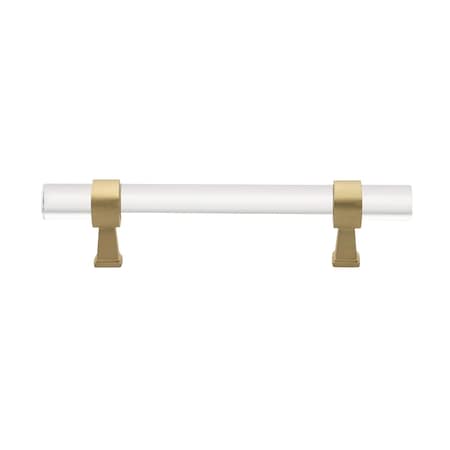 Gliderite Hardware 3-3/4 in. Center to Center Clear Acrylic Cabinet Pull Satin Gold 4718-96-SG-1